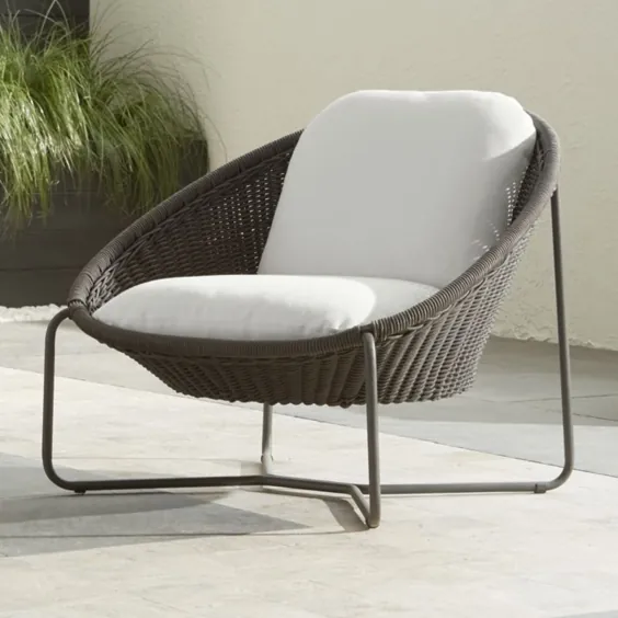 صندلی استراحتگاه بیضی شکل Graphite مراکش با کوسن سفید + نظرات |  جعبه و بشکه