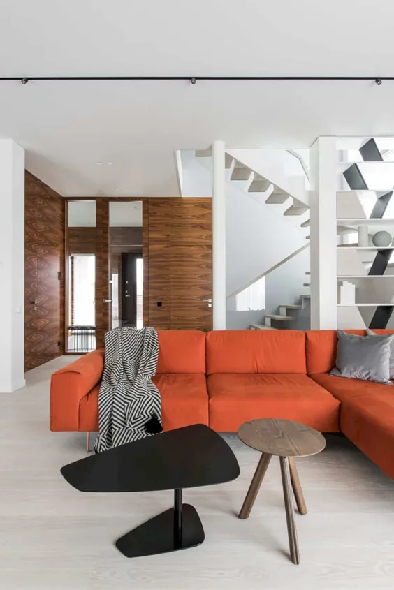 خانه ای با طعم نارنجی: طراحی داخلی مدرن با طعم نارنجی در یک خانه راحت