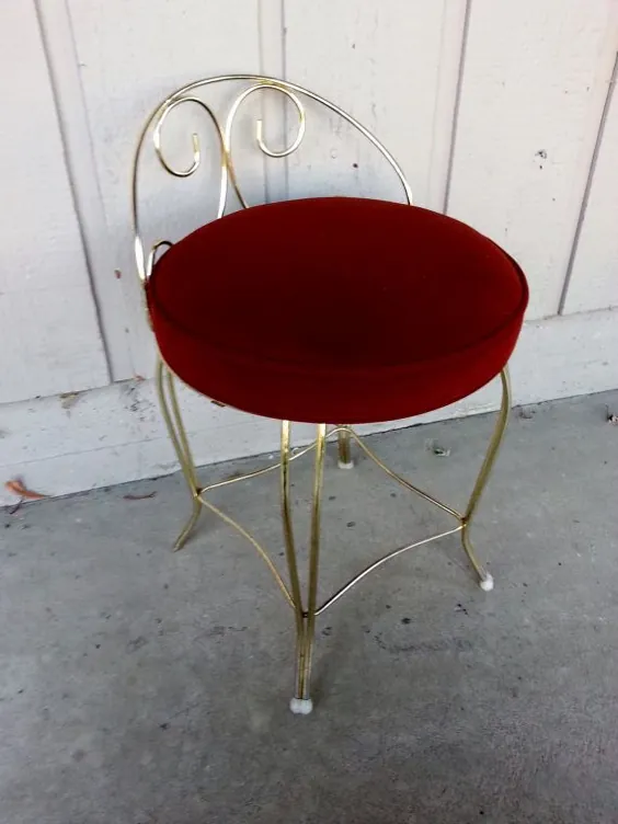 صندلی صندلی غرور شیک طلای هالیوود 1950 |  اتسی