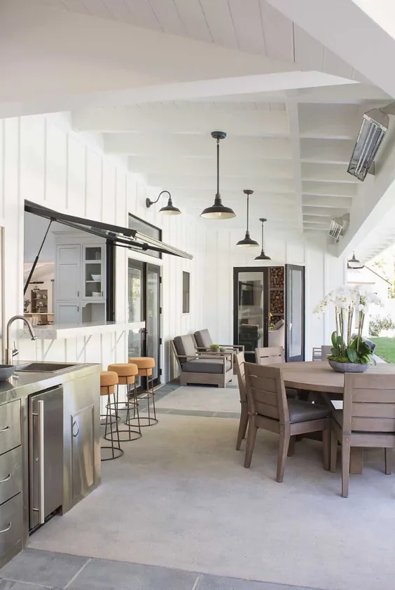 18+ ایده آل نهایی آشپزخانه در فضای باز برای صرف غذا در Fresco