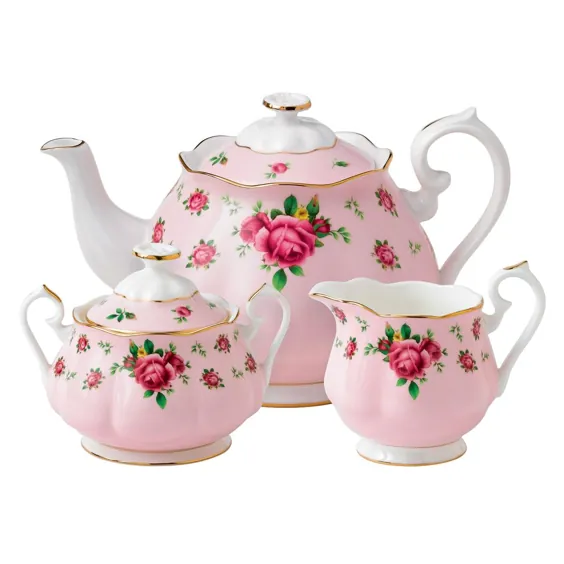 Royal Albert New Country Roses Pink Fine Bone China - 3 قطعه سرویس چای