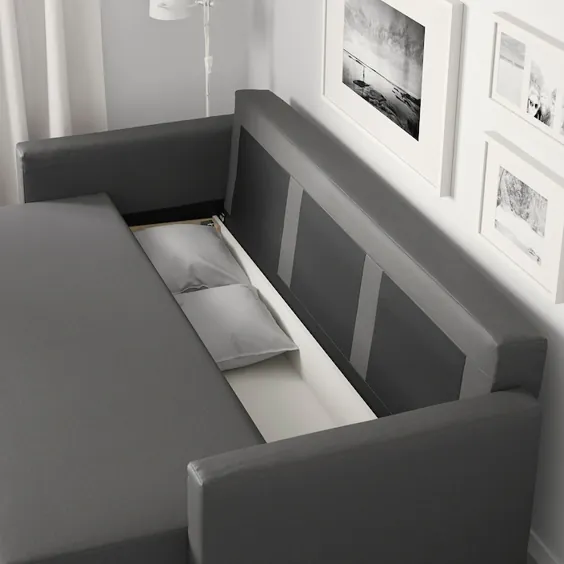 مبل خوابیده FRIHETEN ، Skiftebo خاکستری تیره - IKEA
