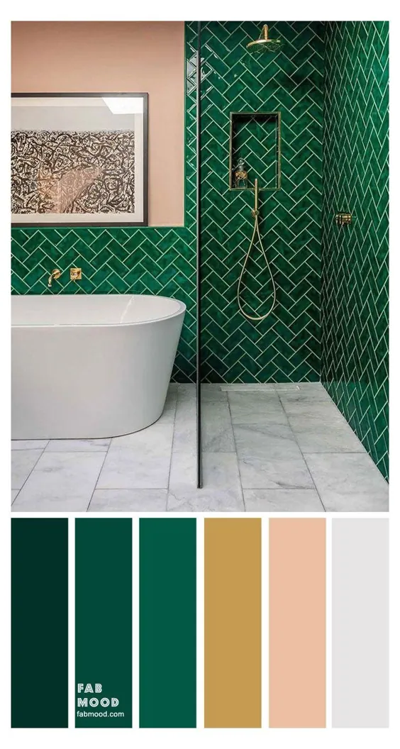 ایده های رنگ حمام سبز