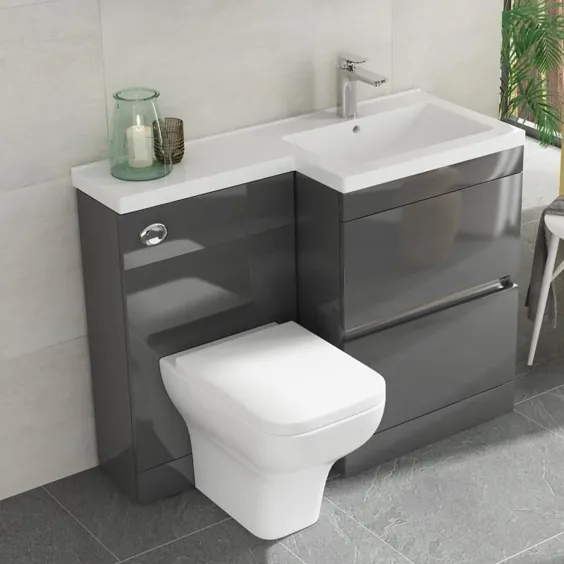 کابینت توالت و سینک ظرفشویی Pemberton Grey 1100 صرفه جویی در فضا و سینما
