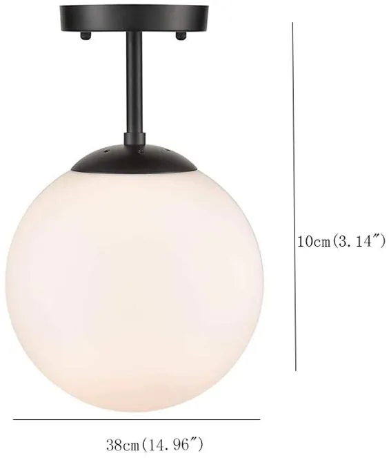 چراغ های سقفی LED GlanzLight ، GL-63222 ، Semi-Flush Nordic Globe ، چراغ آویز راه پله اتاق خواب ، چراغ های سقفی راهروی مدرن