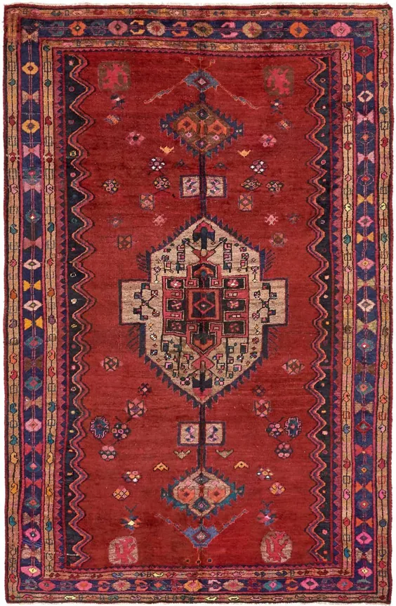 قرمز 6 '2 * 9' 2 فرش ایرانی همدان