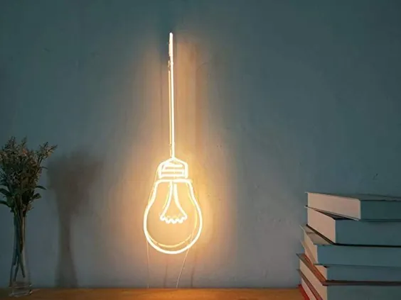 رشته لامپ تنگستن چراغ لامپ شیشه ای واقعی نئون برای اتاق خواب گاراژ نوار اتاق مرد غار دکوراسیون منزل تزئینات شخصی آثار هنری دستی هنرهای تجسمی روشنایی دیواری قابل تنظیم شامل دیمر
