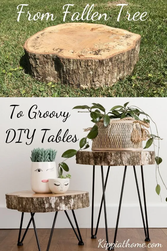 Einfache Baumscheibe Haarnadeltabellen DIY. ب. | Diy Möbel | HomeDesigner