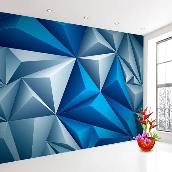 کاغذ دیواری سفارشی 3D دیواری کاغذ دیواری مدرن استریوسکوپی آبی فضای نقاشی دیواری اتاق نشیمن خلاقانه کاغذ دیواری | تصاویر پس زمینه |  - AliExpress
