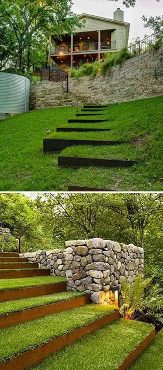 بهترین 23 ایده DIY برای ساختن پله ها و پله های باغ