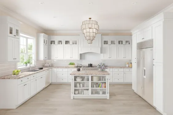 کابینت آشپزخانه مشخصات درب چوب بلوط جامد کلاسیک سفید