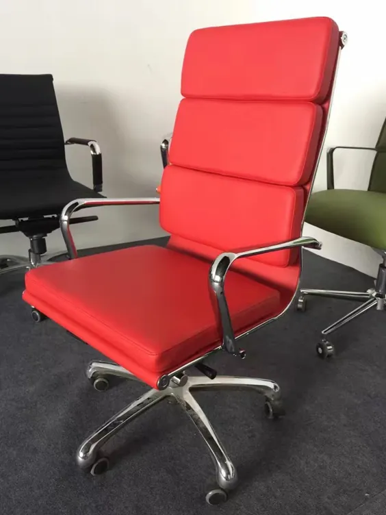 صندلی اداری مدرن قرمز / صندلی اداری خمیده قرمز / صندلی مش مشکی ارگونومیک