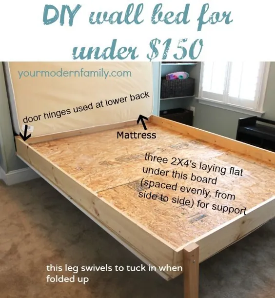 تخت مورفی DIY با قیمت زیر 150 دلار (ساخته شده در یک روز!)