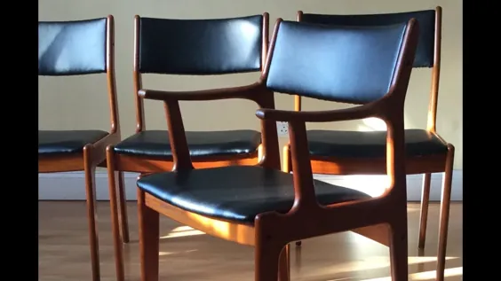 چگونه می توان پشتی صندلی های ناهار خوری مدرن ساج دانمارکی را تزیین کرد
