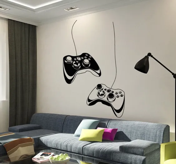 Vinyl Wall Decal Joystick Game Video Play Room Gaming Boys Stickers Unique Gift (ig3652)