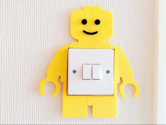 برچسب های دیواری سوئیچ نوری Super Cute 3D Lego Man High |  اتسی