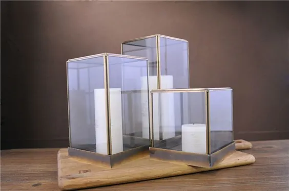 تراریوم شیشه ای هندسی تزئینی برای دارنده شمع