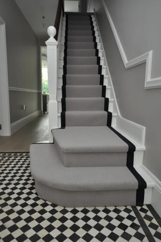 4-041 دونده پله پشمی فرش پشمی بولوم ، دونده پله نصب شده با نوار چسب