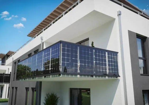 Balkongeländer SOLAR VSG Glas ☀️ Solarmodule im Glasgeländer - Alu Geländer | eBay