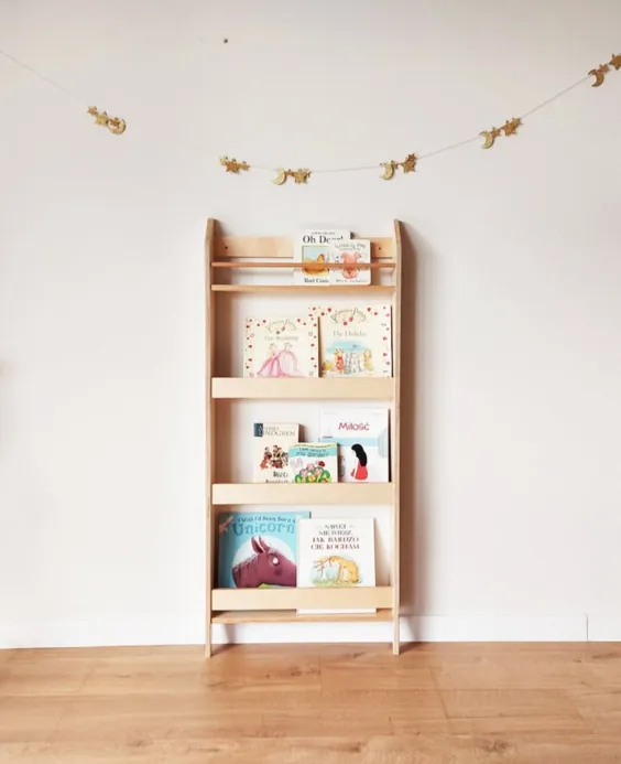 قفسه کتاب ، مبلمان مونته سوری ، قفسه کتاب مونتسوری برای کودکان ساخته شده از تخته سه لا
