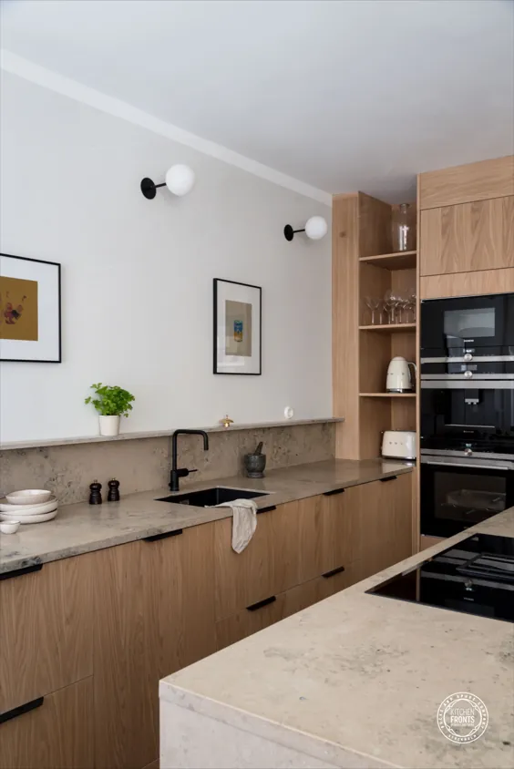 جلو آشپزخانه جدید - FLAT OAK برای پایگاه های IKEA