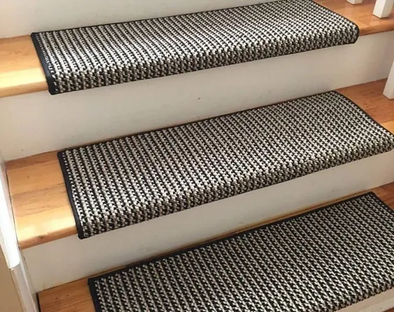 Sunrise Evening Cloud 100٪ پشم نیوزیلند!-TRUE Bullnose TM Padded Carpet Stair Tread Runner for Style، Comfort & Safety (فروخته شده هر کدام)