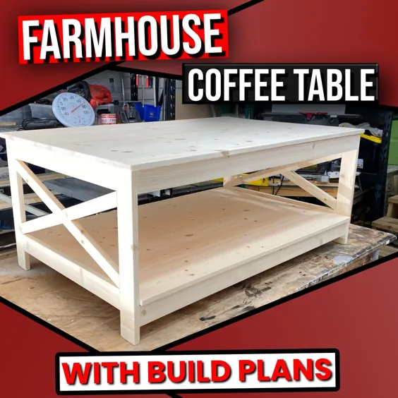 میز قهوه خانه مزرعه دار DIY با برنامه های ساخت گام به گام - 731 Woodworks - ما مبلمان سفارشی می سازیم.  راهنماهای DIY - Monticello، AR