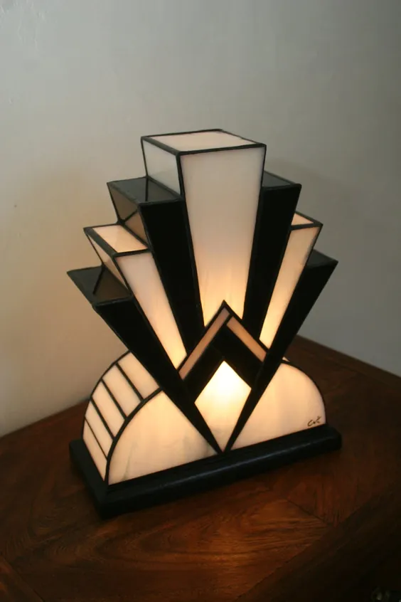 Lampe Tiffany، Lampe Art Déco، Vitrail Tiffany، Lampe à poser "1922" BNG 30 cm