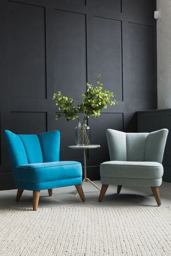 صندلی های گاه به گاه - صندلی های لهجه ای مدرن |  گل رز و خاکستری