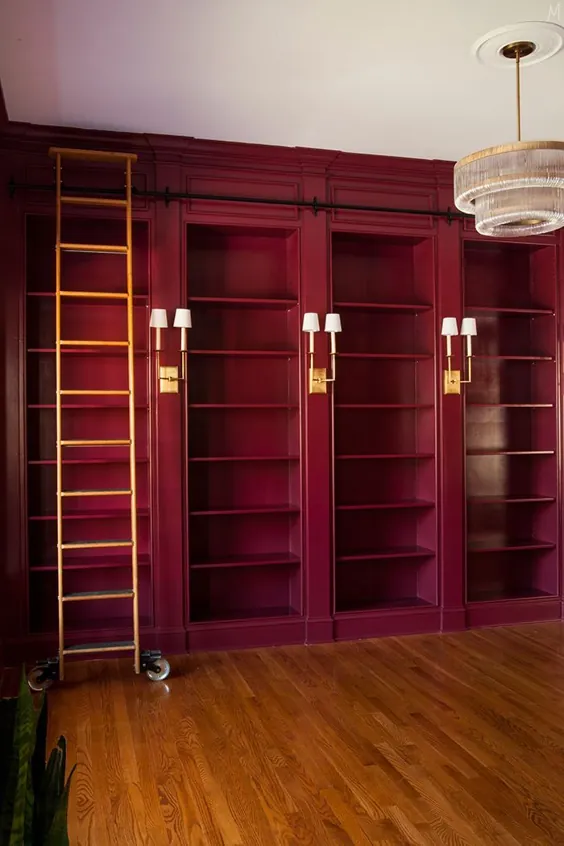 اتاق جلو: قفسه های کتاب مودی و نورپردازی زیبا - The Makerista