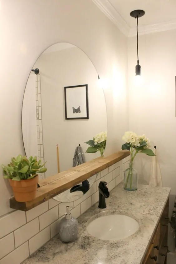 11 روش بودجه برای به روزرسانی آینه حمام بدون قاب اصلی