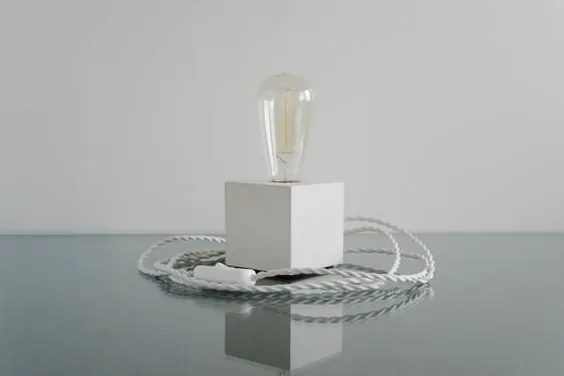 چراغ میز بتونی هدیه ای Housewarming چراغ میانی قرن |  اتسی