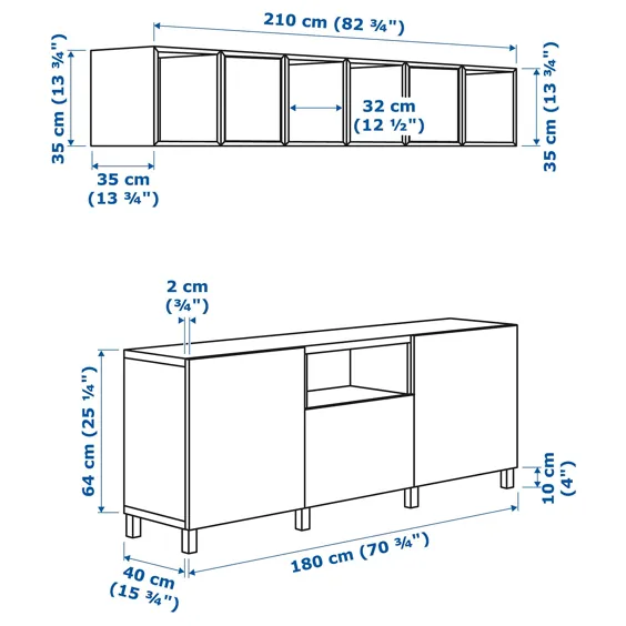 ترکیب ذخیره سازی تلویزیون BESTÅ / EKET ، سفید ، عرض: 82 3⁄4 "ارتفاع: 86 1⁄2".  اینجا سفارش دهید!  - IKEA