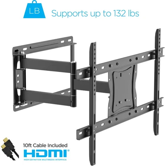 کامل متحرک مفصل ، شیب / مفصل گردنده ، کیت جهانی نصب دیوار برای تلویزیونهای 19 "تا 84" با کابل HDMI (ONA16TM014E) - Walmart.com