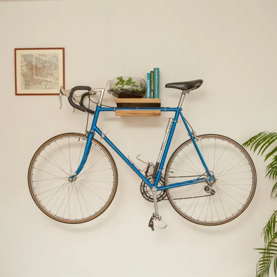 آویز دوچرخه چوبی 100٪ OAK قفسه دوچرخه سوار دوچرخه دیواری |  اتسی