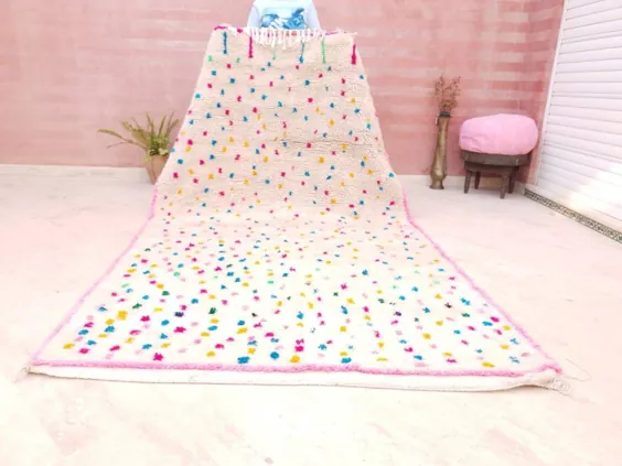 فرش مراکشی 5x9.5 Berber soft Azilal فرش مهد کودک فرش کاپ کیک |  اتسی