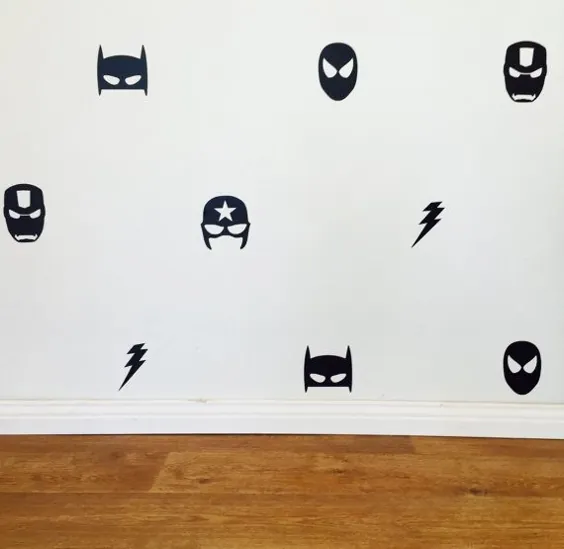 Decals Superhero Wall Decals - برچسب های دیواری وینیل متحرک / برچسب های batman superman ironman flash kapitan america marvel کمیک