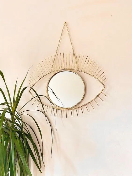 آینه چشم طلا آینه گرد تزئینات دیوار آینه چشم سوم بوهمیان دکوراسیون داخلی بوهو آینه ، Housewarmi