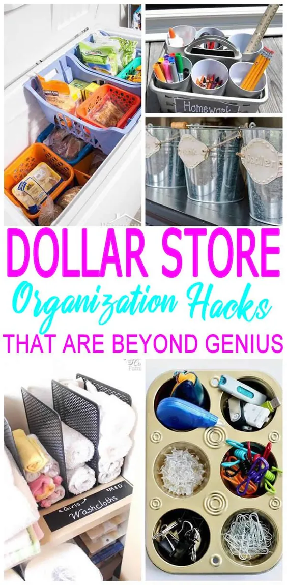 هک های فروشگاه دلار DIY |  ایده های سازماندهی و ذخیره سازی - پروژه های DIY برای خانه