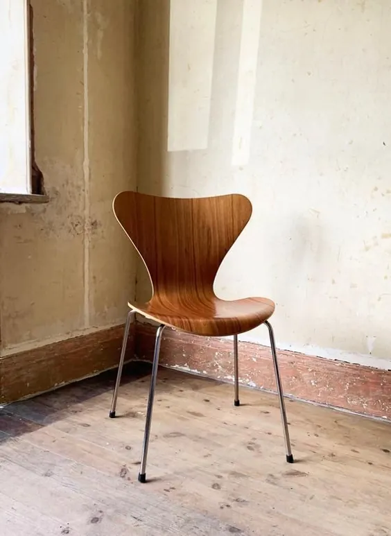 Arne Jacobsen برای Fritz Hansen - صندلی Vintage Series 7 Plywood 3017 - Mid Century Modern - Danish D