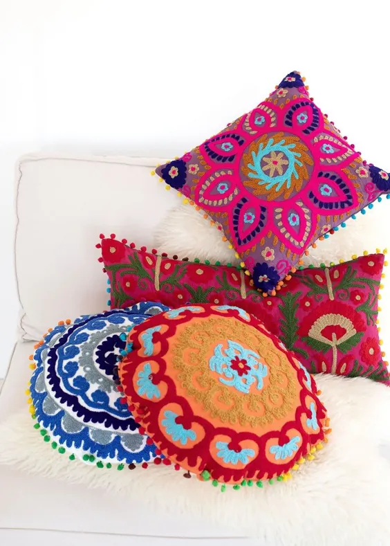 روکش بالش Boho دکوراسیون بوهمی Boho دکوراسیون خانه Boho دکور Boho پوشش بالش شیک بالش تزئینی بالش پرتاب بالش بالش نیمکت