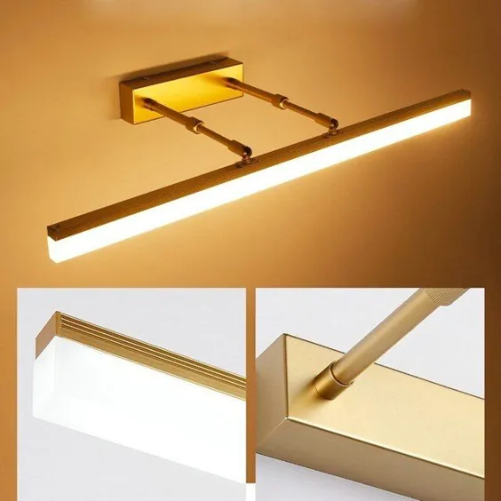 چراغ دیواری LED LED مدرن طلایی / کروم / مشکی 40CM9W / 50CM12W چراغ جلو آینه آلومینیومی غرور حمام چراغهای لامپ های آرایش توالت _ - AliExpress Mobile