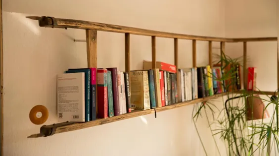 Bücherregal - Regal aus alter Leiter - ساخته خودم