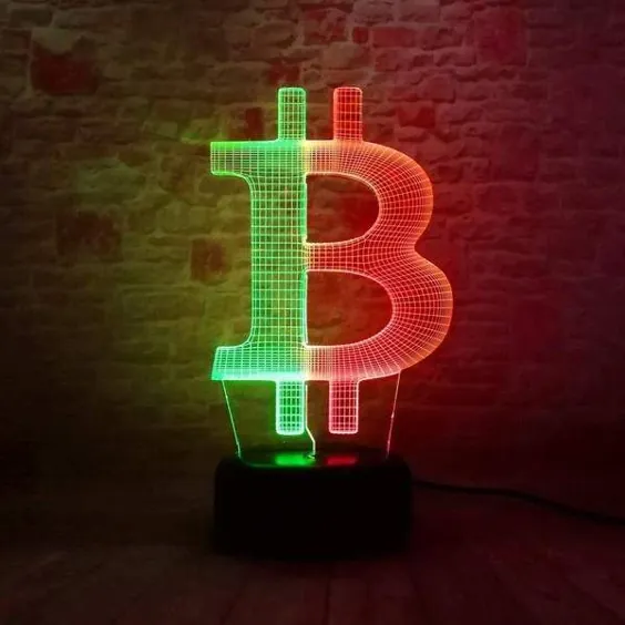 چراغ نوری سه بعدی Bitcoin Illusion