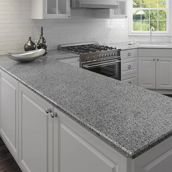 آلن + روت نمونه آشپزخانه آشپزخانه خاکستری خاکستری Talulah Pearl Granite Lowes.com