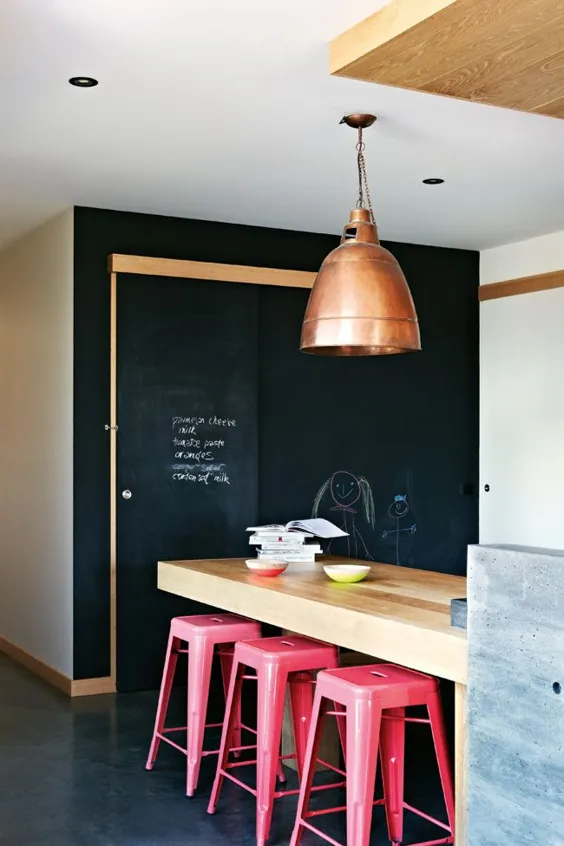 چهارپایه آشپزخانه که در برابر سیاه ظاهر می شود