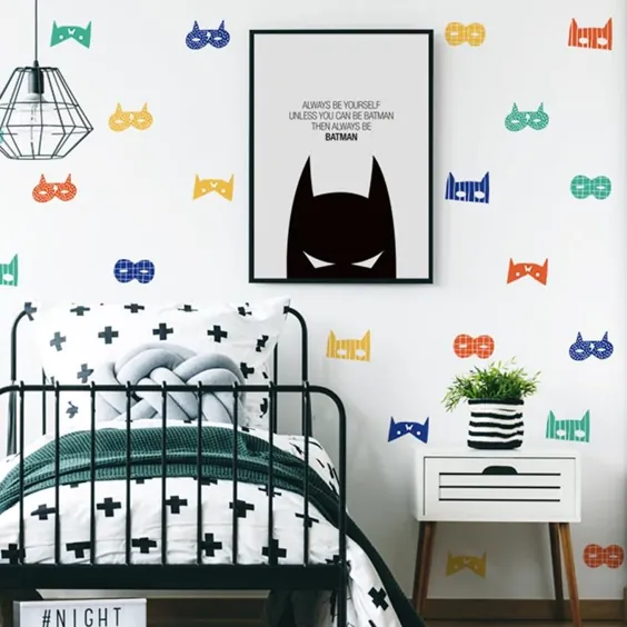 تابلوچسبهای دیواری ماسک Superhero Superhero Wall Decal برای کودکان |  اتسی