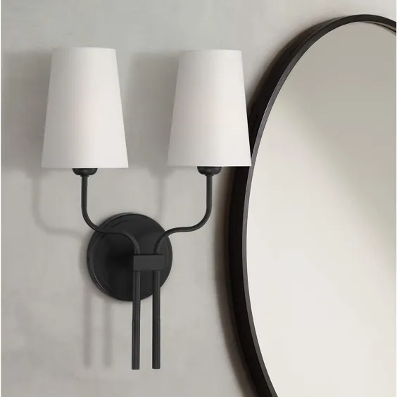 Melody 19 1/2 "High Black Metal 2-Light Wall Sconce - # 88D41 | Lamps Plus