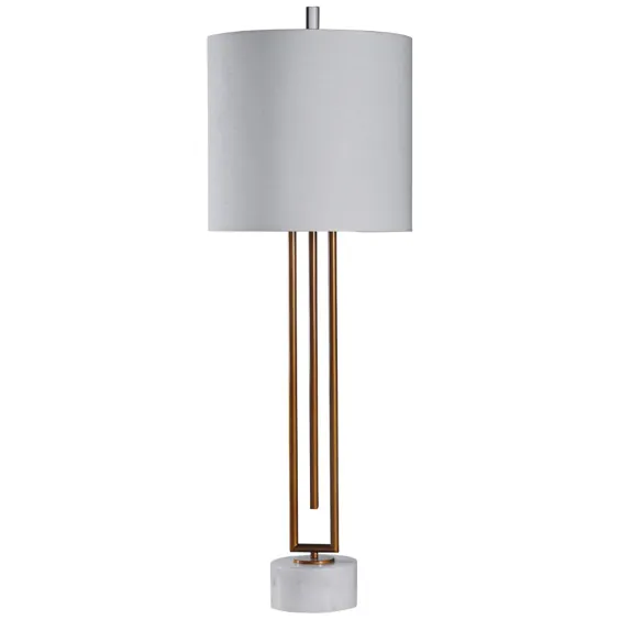 لامپ میز بوفه فلزی و مرمر سفید Bardot - # 93T99 |  لامپ به علاوه
