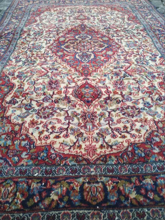 فرش کوچک ایرانی 3.3x4.8 ftvintage نرم قالیچه ای بافته شده |  اتسی